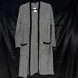 Brand new long salt and pepper cardigan